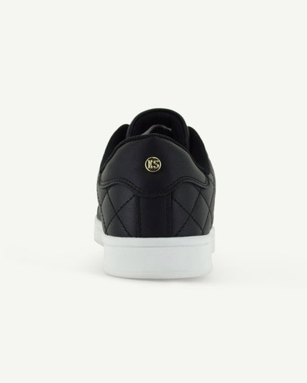 VOLTAIRE: QUILTED COURT SHOE - BLACK