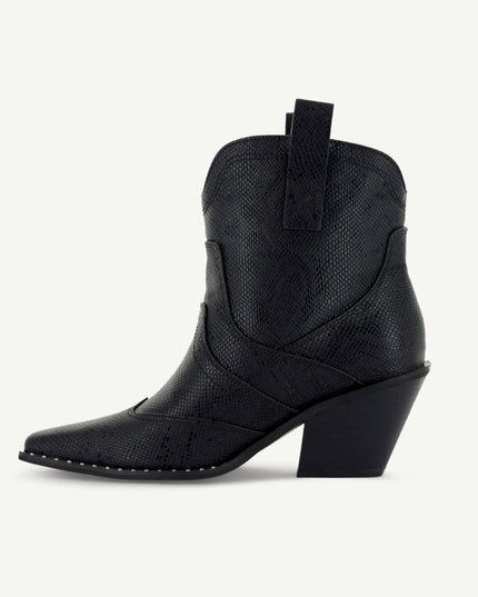 ISABEL: WESTERN BOOTIE - BLACK SNAKE