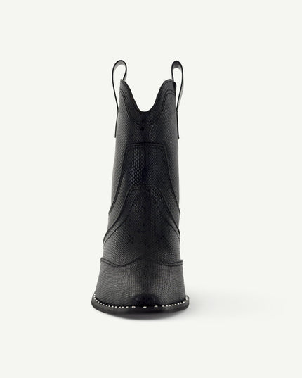 ISABEL: WESTERN BOOTIE - BLACK SNAKE