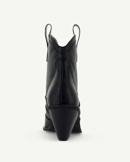 ISABEL: WESTERN BOOTIE - BLACK SNAKE