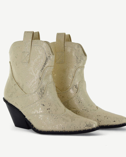 ISABEL: WESTERN BOOTIE - OFF-WHITE SNAKE