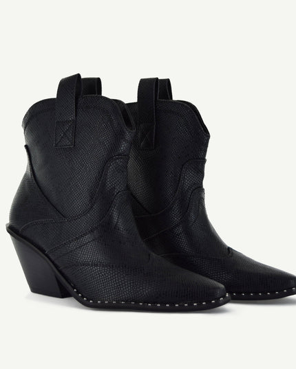 ISABEL: WESTERN BOOTIE - BLACK SNAKE