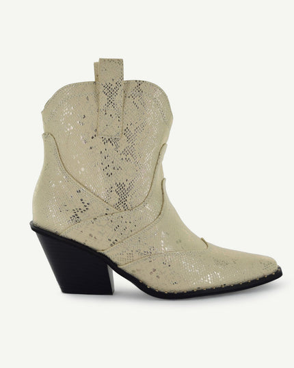 ISABEL: WESTERN BOOTIE - OFF-WHITE SNAKE