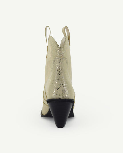 ISABEL: WESTERN BOOTIE - OFF-WHITE SNAKE
