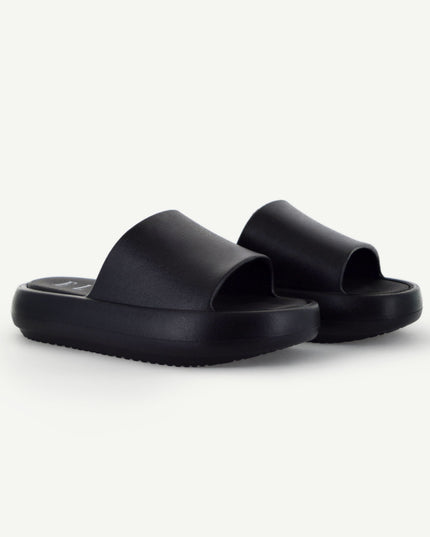 ST. TROPEZ: PLATFORM SLIDE WOMEN - BLACK