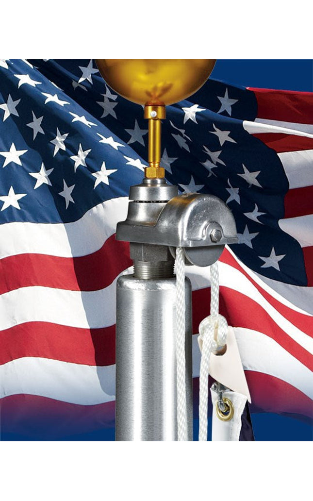 Aluminum Flagpole - External Rope - Heavy Duty, Lifetime Warranty - Made in USA