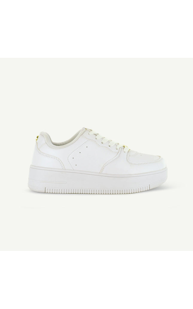 THE METRO: PLATFORM COURT SHOE - WHITE