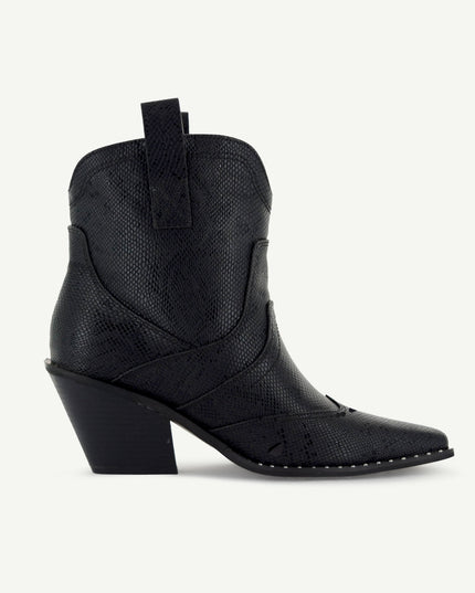 ISABEL: WESTERN BOOTIE - BLACK SNAKE