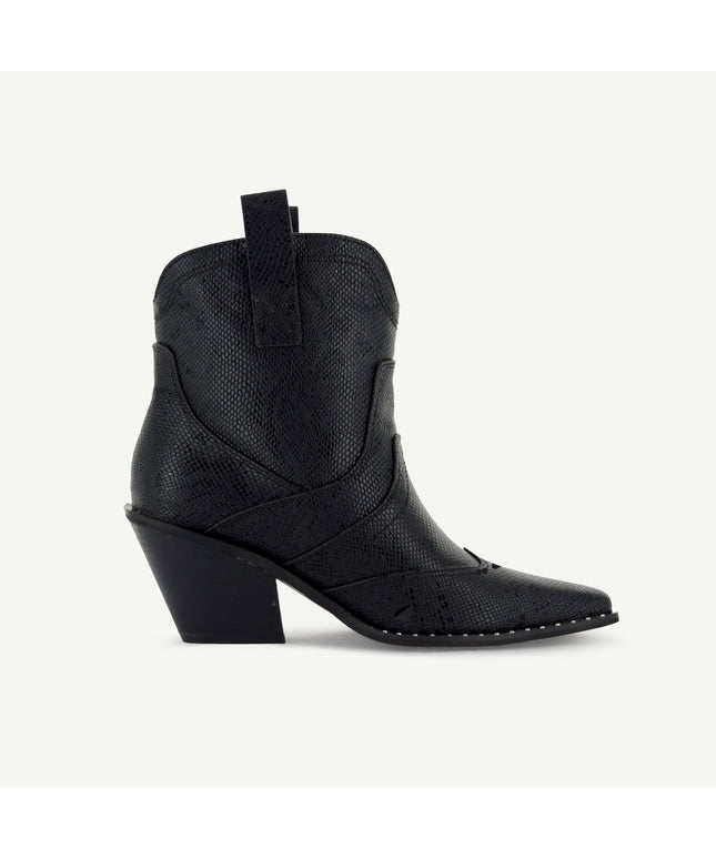 ISABEL: WESTERN BOOTIE - BLACK SNAKE