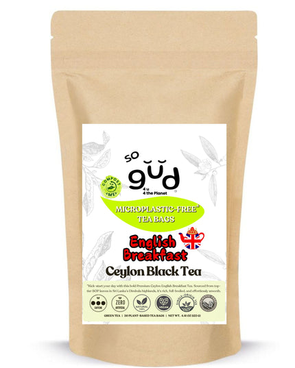 English Breakfast Single Estate Ceylon Black Tea | Plant-based Tea Bags