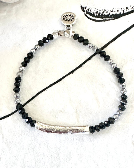 Black Spinel Tube Bracelet