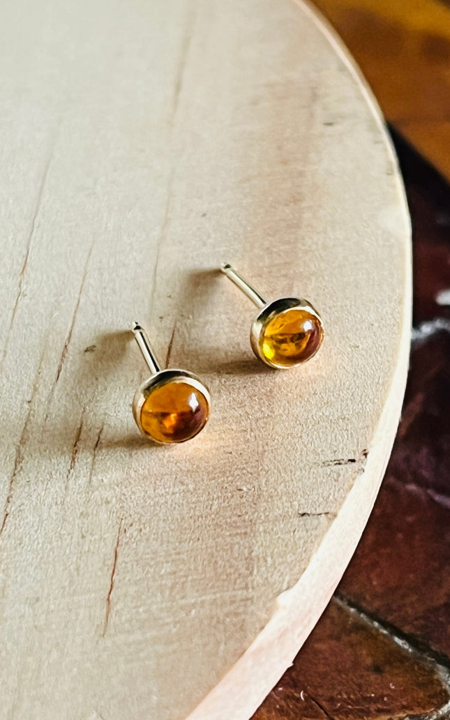CITRINE STUD EARRINGS