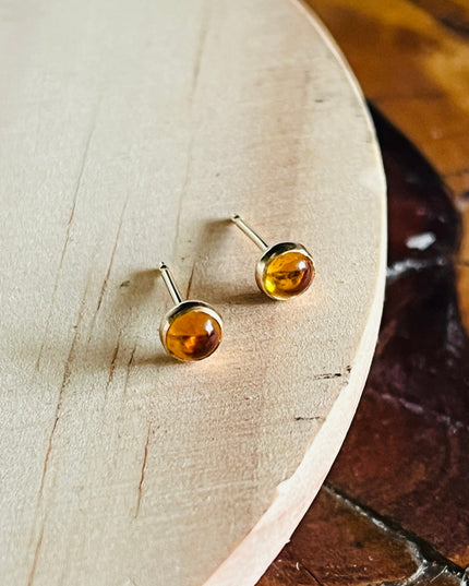 CITRINE STUD EARRINGS