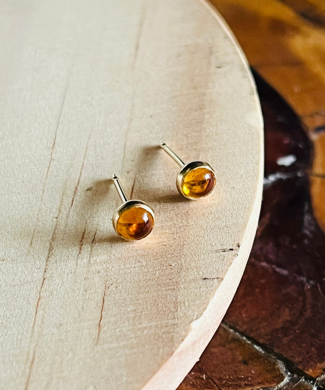 CITRINE STUD EARRINGS