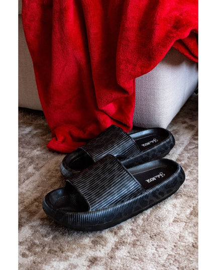 Ready to Ship | BLACK LEOPARD  Insanely Comfy -Beach or Casual Slides
