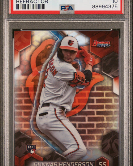 Graded 2023 Topps Bowmans Best Gunnar Henderson #26 Refractor Rookie RC Baseball Card PSA 10 Gem Mint