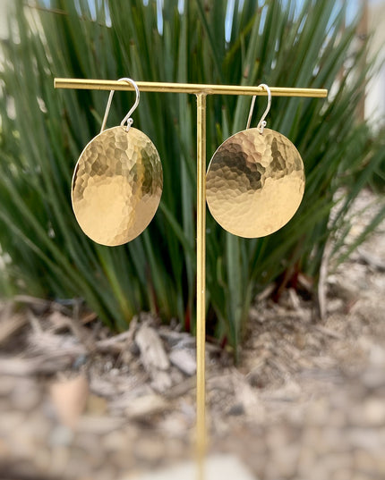 Full Moon Earrings in Brass | Moon Phase Earrings