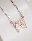 Rose Gold Angel Wing Pendant Necklace