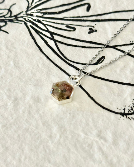 Petite Hexagon Gemstone Necklace