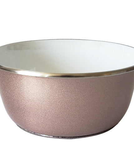 Deep Dog Bowl with Paw Print Design – Stainless Steel Bowl, Ideal for Small, Medium to Large Dogs – Rose Gold
