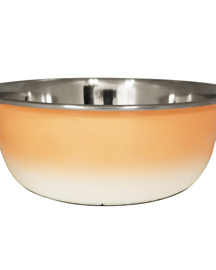 Deep Dog Bowl – Stainless Steel Bowl, Ideal for Small, Medium & Large Dogs – Peach Coral