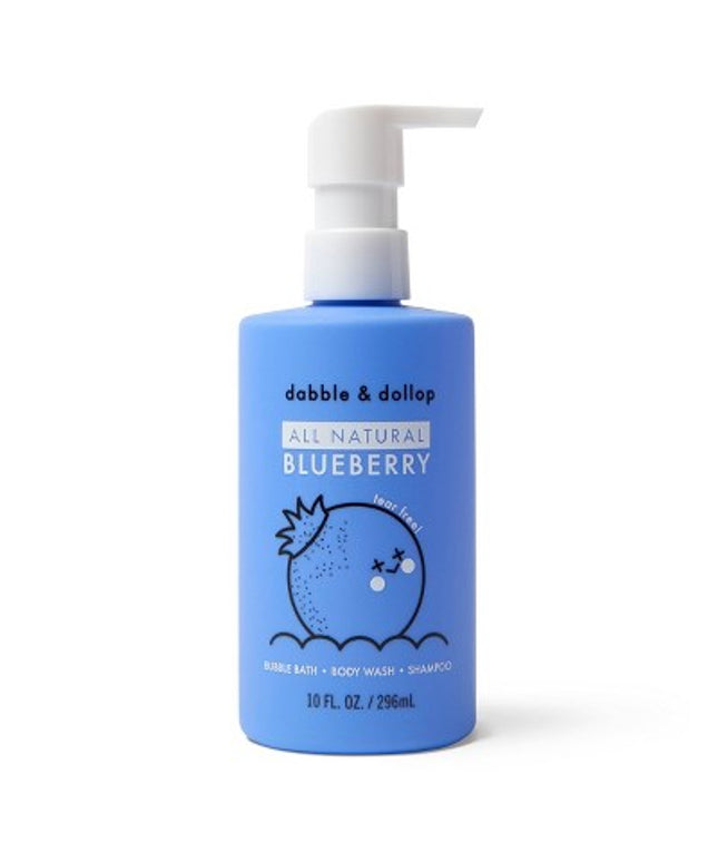 Dabble & Dollop Kids 3-in-1 Shampoo, Body Wash & Bubble Bath Blueberry 10 fl oz - Imperfect Container