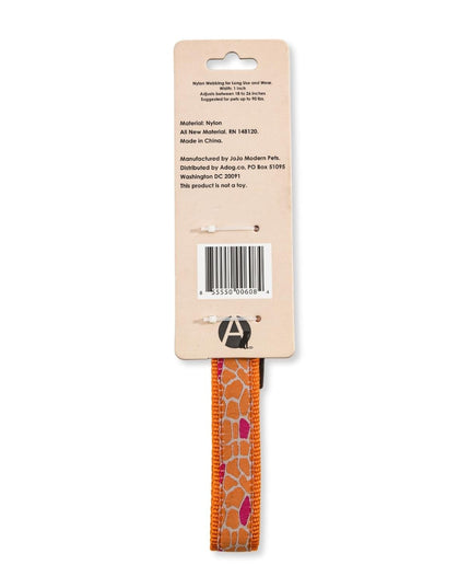 Nylon Dog Collar with Embroidered Giraffe Design/Animal Print, Secure & Adjustable Fit