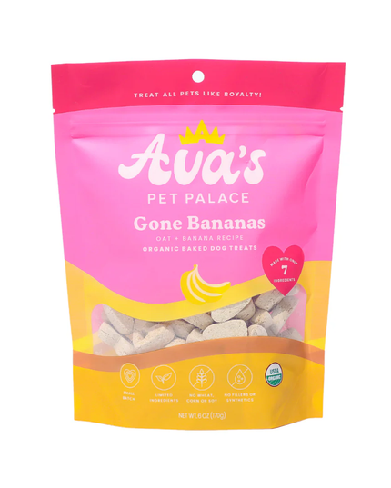 Ava's Pet Palace Organic Oven Baked Dog Treats - Gone Bananas (6 oz) / 2-Pack