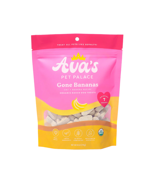 Ava's Pet Palace Organic Oven Baked Dog Treats - Gone Bananas (6 oz) / 2-Pack