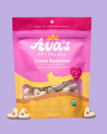 Ava's Pet Palace Organic Oven Baked Dog Treats - Gone Bananas (6 oz) / 2-Pack