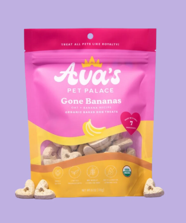 Ava's Pet Palace Organic Oven Baked Dog Treats - Gone Bananas (6 oz) / 2-Pack