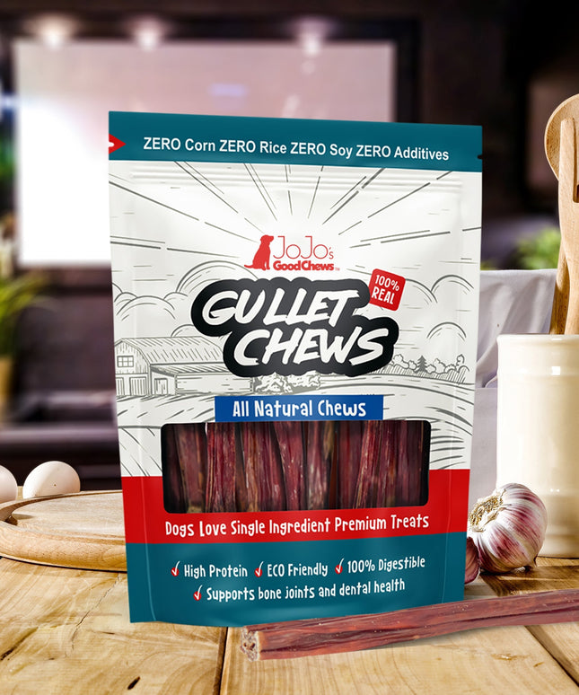 All-Natural Beef Gullet Stick Dog Treats – Delicious & Nutritious, Healthy Chews – 6 Inches (5-Pack)