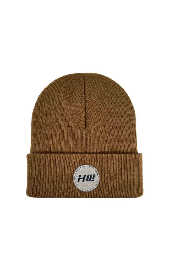 HAAKWEAR Cuffed Wide Ribbed Striped Beanie / Hat, Limited Edition - Made in USA Camel Brown