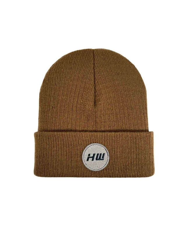 HAAKWEAR Cuffed Wide Ribbed Striped Beanie / Hat, Limited Edition - Made in USA Camel Brown