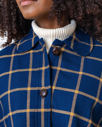 Woven Cape with Button Front