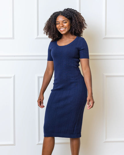 Fitted Cable Sweater Dress