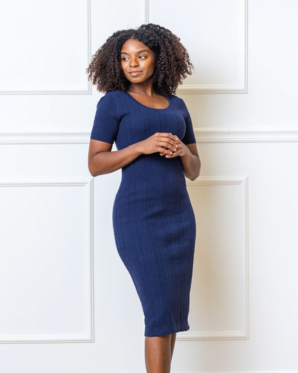 Fitted Cable Sweater Dress