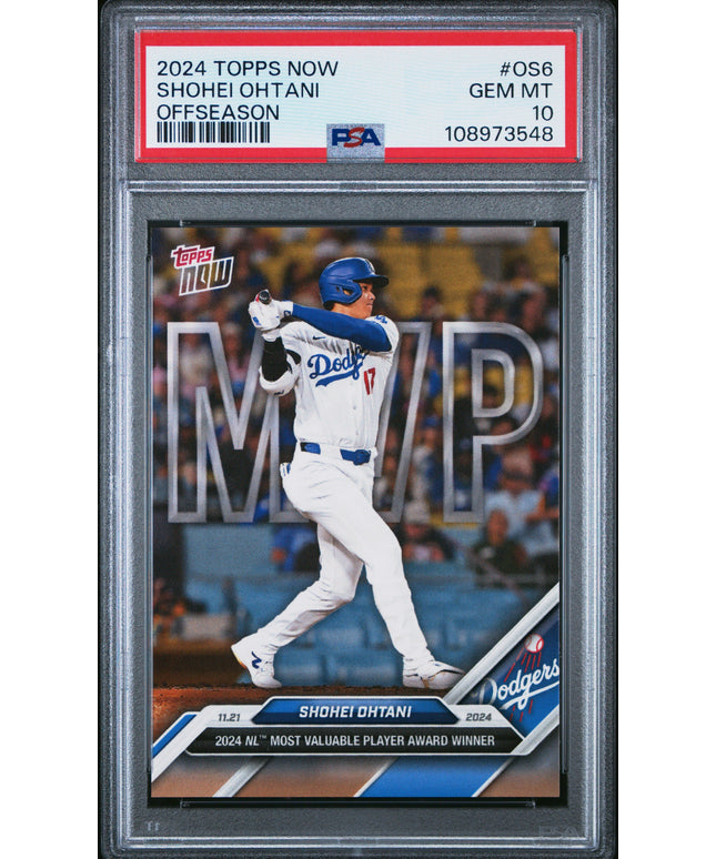 Graded 2024 Topps Now Shohei Ohtani #OS6 Offseason Baseball Card PSA 10 Gem Mint