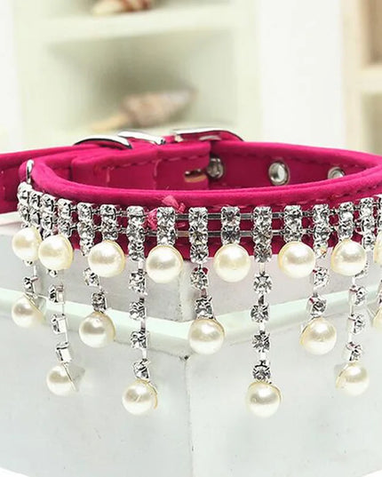 Luxury Crystal Pearl Pet Collar - Make Your Pet the Star of Every Event