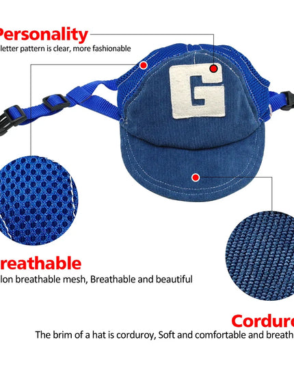 Dog Sun Protection Cap - Adjustable Baseball Hat for All Breeds