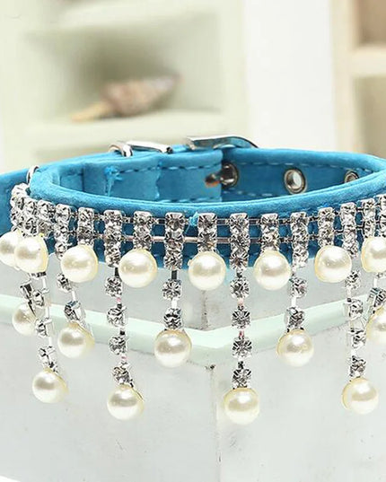 Luxury Crystal Pearl Pet Collar - Make Your Pet the Star of Every Event