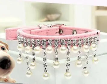 Luxury Crystal Pearl Pet Collar - Make Your Pet the Star of Every Event