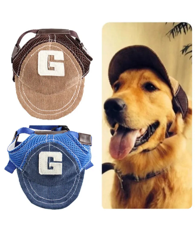 Dog Sun Protection Cap - Adjustable Baseball Hat for All Breeds