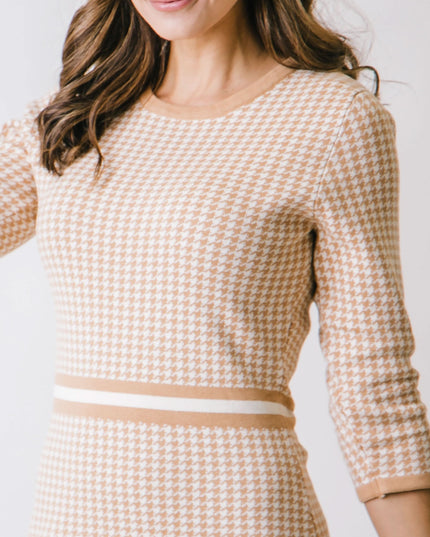 3/4 Sleeve Fit and Flare Sweater Dress