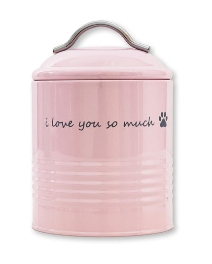 "I Love You So Much" Dog Treat Canister Gift Set – Pink & Blue