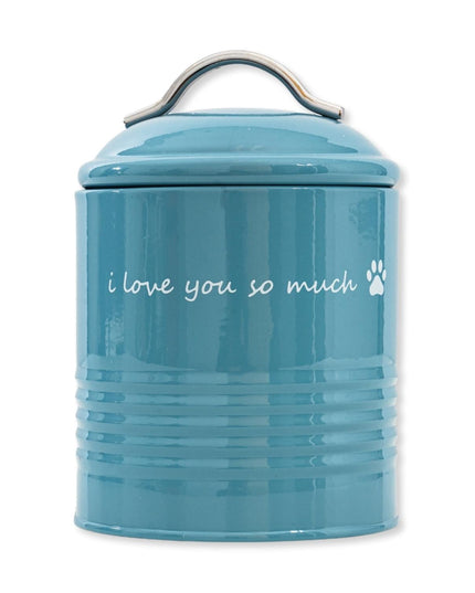 "I Love You So Much" Dog Treat Canister Gift Set – Pink & Blue