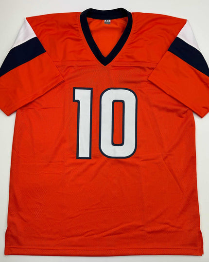 Autographed/Signed Bo Nix Denver Orange Football Jersey Beckett BAS COA
