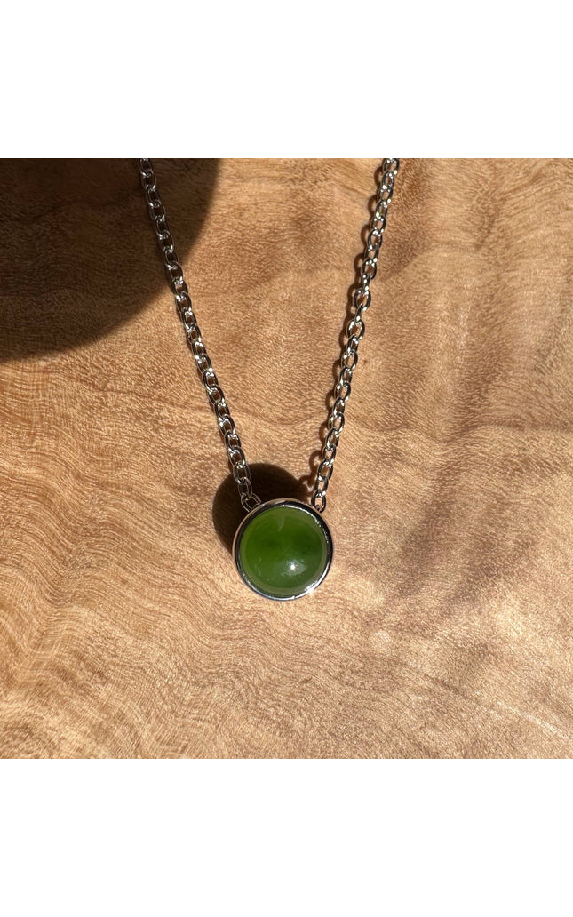 6mm Canadian Jade and Silver Pendant - 5826