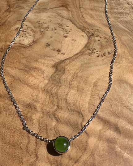 6mm Canadian Jade and Silver Pendant - 5826