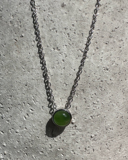 6mm Canadian Jade and Silver Pendant - 5826